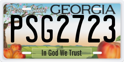 GA license plate PSG2723