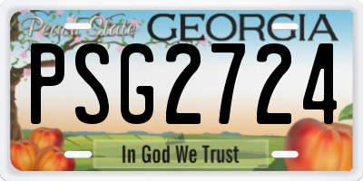 GA license plate PSG2724