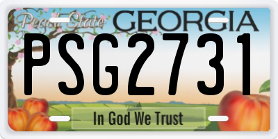 GA license plate PSG2731