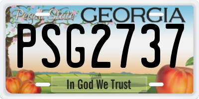 GA license plate PSG2737