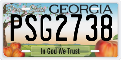 GA license plate PSG2738