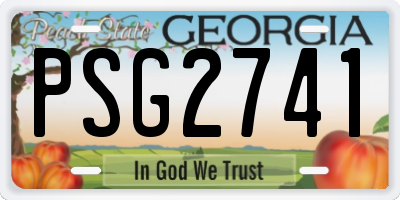 GA license plate PSG2741