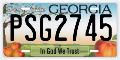 GA license plate PSG2745