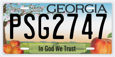 GA license plate PSG2747