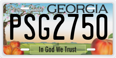 GA license plate PSG2750