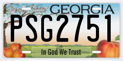 GA license plate PSG2751