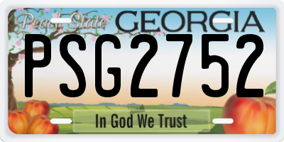 GA license plate PSG2752