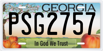 GA license plate PSG2757