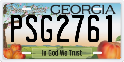 GA license plate PSG2761
