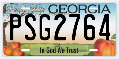 GA license plate PSG2764