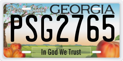 GA license plate PSG2765