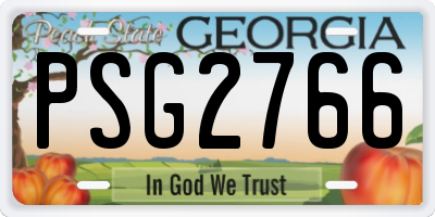 GA license plate PSG2766