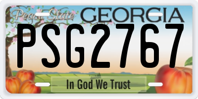 GA license plate PSG2767