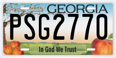 GA license plate PSG2770