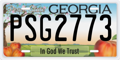 GA license plate PSG2773