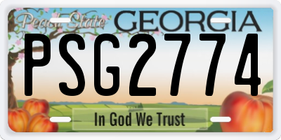 GA license plate PSG2774