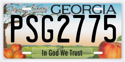 GA license plate PSG2775