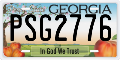 GA license plate PSG2776
