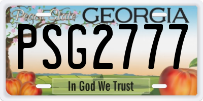 GA license plate PSG2777