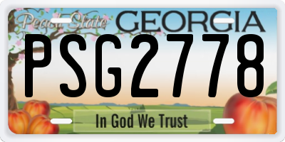 GA license plate PSG2778