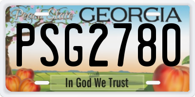 GA license plate PSG2780