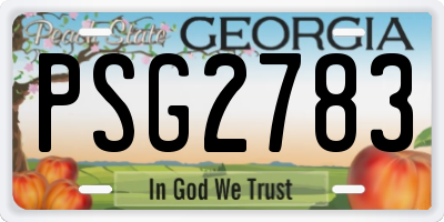 GA license plate PSG2783