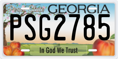 GA license plate PSG2785
