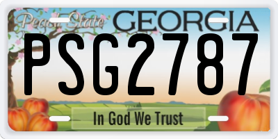 GA license plate PSG2787