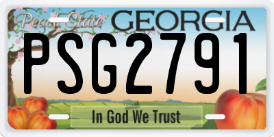 GA license plate PSG2791