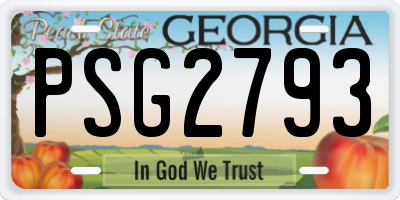 GA license plate PSG2793