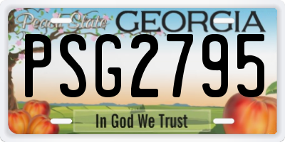 GA license plate PSG2795