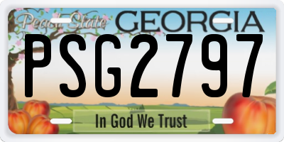 GA license plate PSG2797