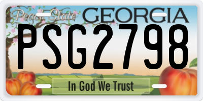 GA license plate PSG2798