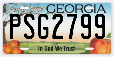 GA license plate PSG2799
