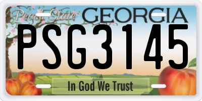 GA license plate PSG3145