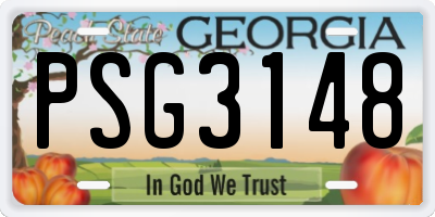 GA license plate PSG3148