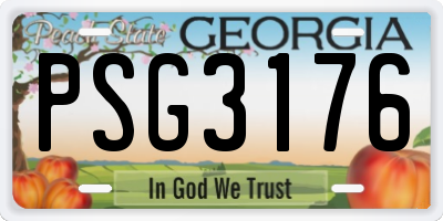 GA license plate PSG3176