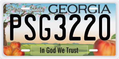 GA license plate PSG3220