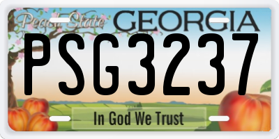 GA license plate PSG3237