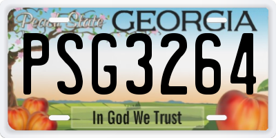 GA license plate PSG3264