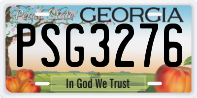 GA license plate PSG3276