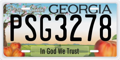 GA license plate PSG3278