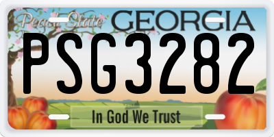 GA license plate PSG3282