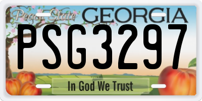 GA license plate PSG3297