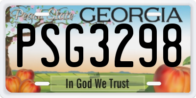 GA license plate PSG3298