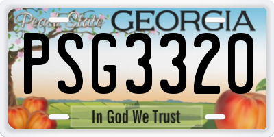 GA license plate PSG3320