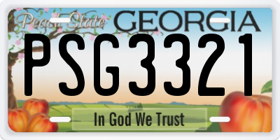 GA license plate PSG3321