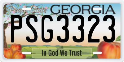GA license plate PSG3323