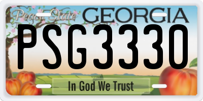 GA license plate PSG3330