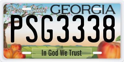 GA license plate PSG3338